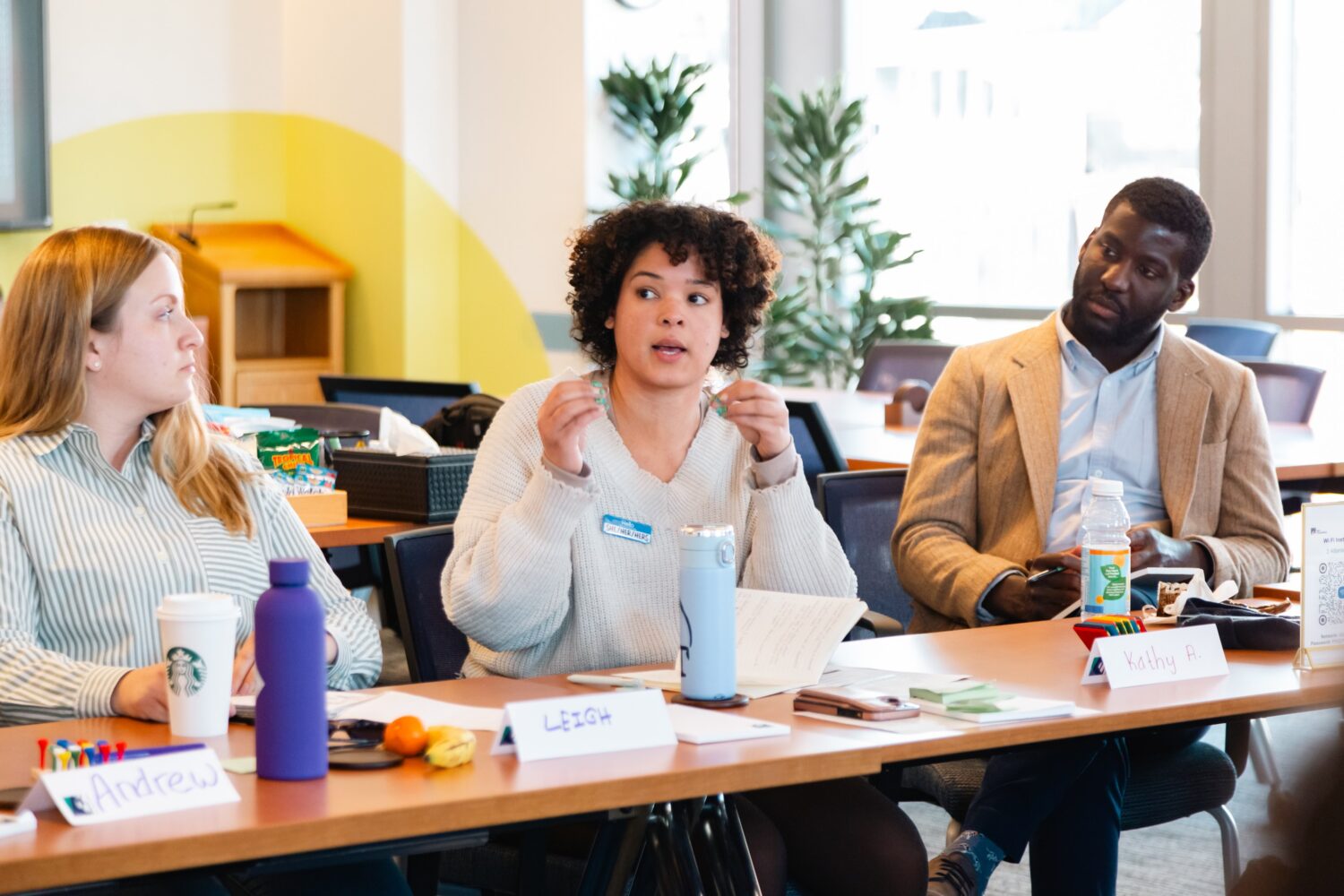 Meeting participants engage during a learning session.