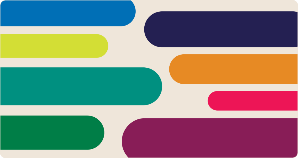 A preview of all of Barr's brand colors: navy, teal, orange, green, and plum.
