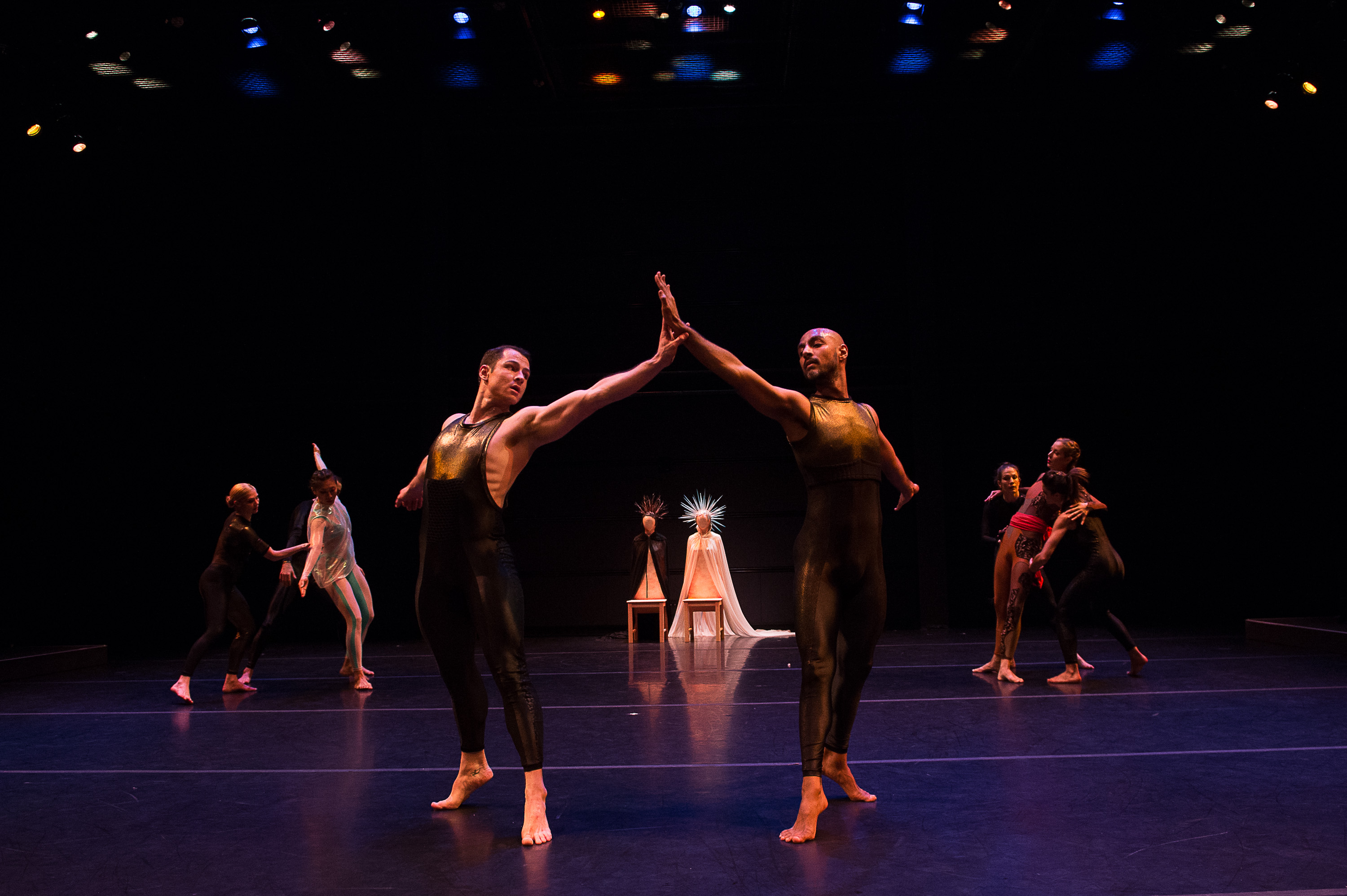 Dancers perform on a stage